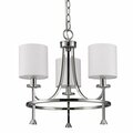 Homeroots 16.5 x 18 x 18 in. Kara 3-Light Polished Nickel Chandelier with Fabric Shades & Crystal Bobeches 398058
